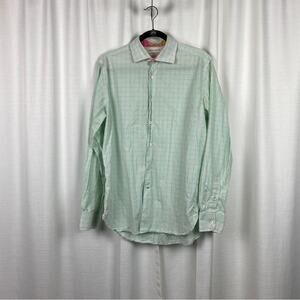 Lilly Pulitzer Pink&Teal Plaid Wyeth Mens Button Up Shirt Sz.M